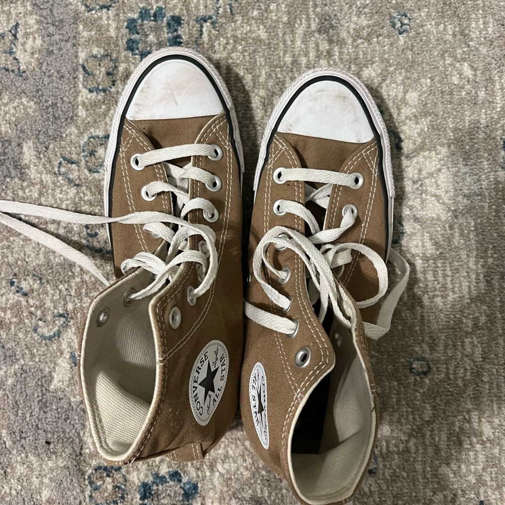 Converse Women’s High-Top Sneakers - Brown and White